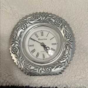 Silver Floral Clock